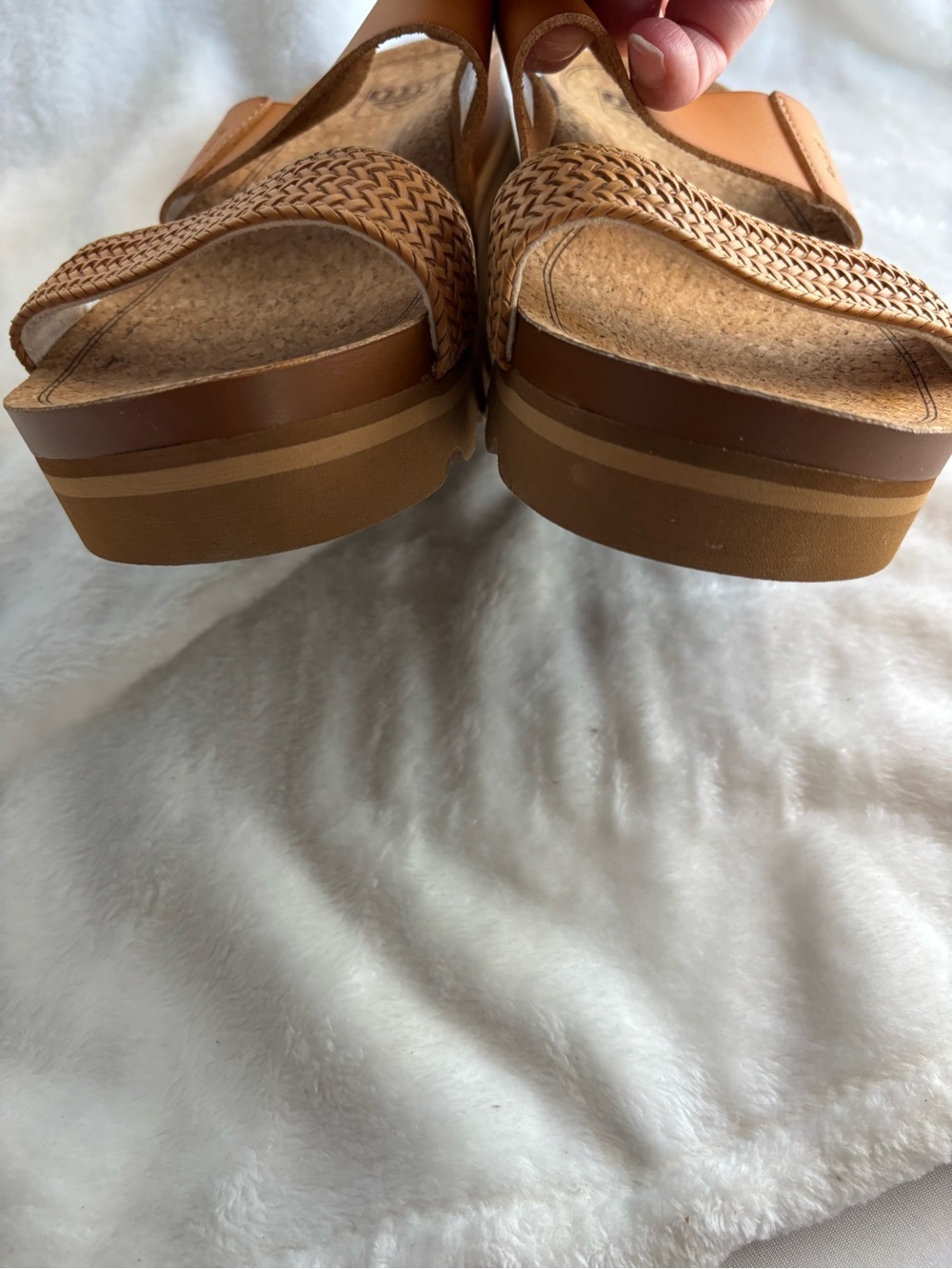 REEF Cushion Vista HI Platform Sandals Natural Braid Size 10 - Picture 6 of 12